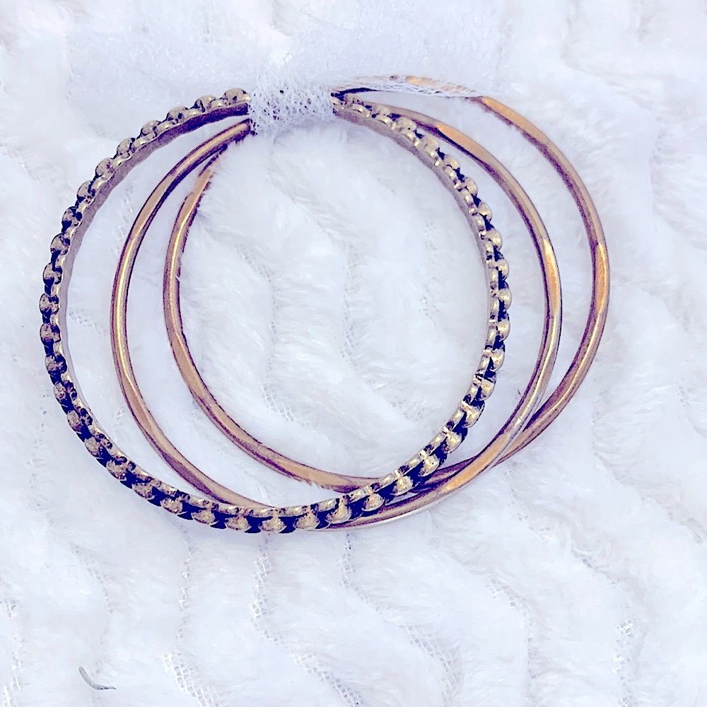 3pc Jewelry Set» So_Stylish_So_Vintage Pretty Bronzed 3pc Bangle Bracelets Sets